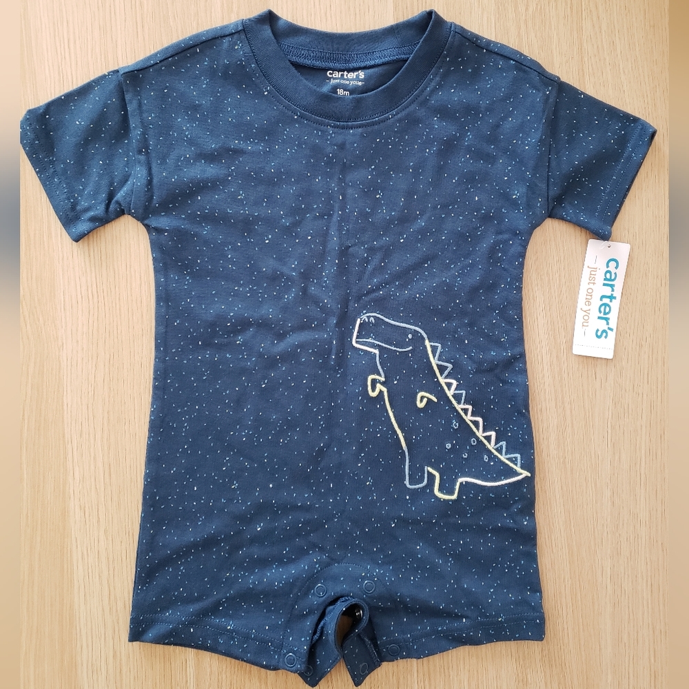 NWT Carters blue dinosaur onesie 18M